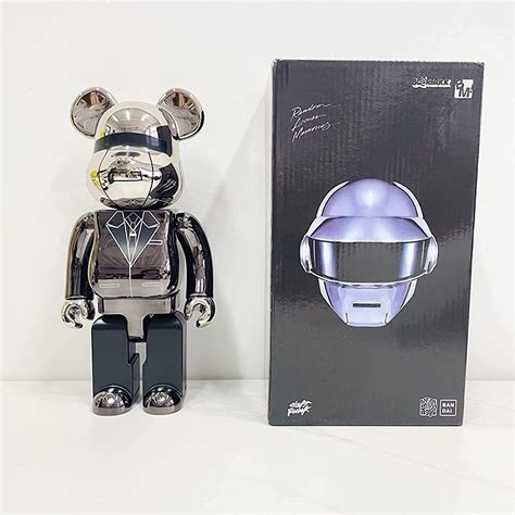 Buy DAPERCI Bearbrick Violent Bear Building Blocks Bear Punk Silver ...