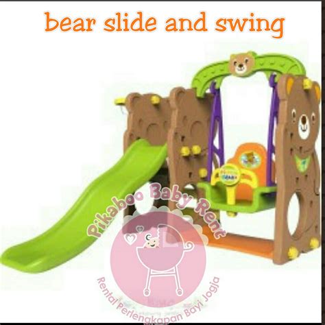 TOBEBE BEAR SLIDE WITH SWING di PIKABOO BABY RENT JOGJA adalah Rental Mainan Area Jogja Sekitar ...
