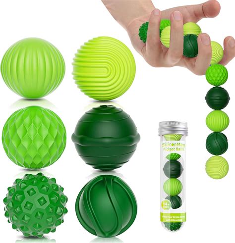 Amazon.com: Silicone Magnetic Balls, Fidget Toys, 6-Pack Stress Relief ...