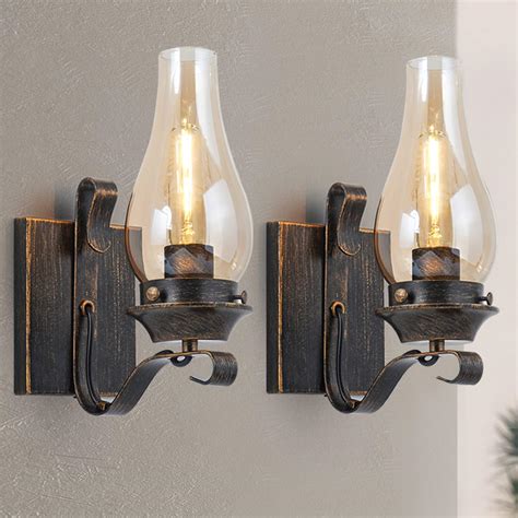 Amazon.com: Yisuro Wall Sconces Sets of 2, Oil Rubbed Bronze Hardwired ...