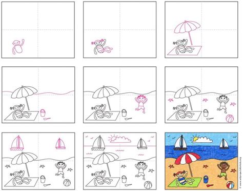 beach drawing tutorial