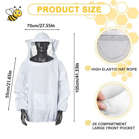Beekeeping Suit with Detachable Veil Hat for Beekeepers | HASTHIP ...