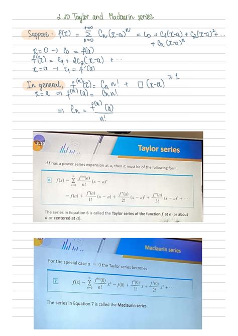 Calculus 2: Taylor and Maclaurin Series Overview and Examples - Studocu