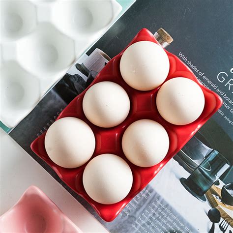 Buy IOAOAI Daily necessities,Egg Holder Anti-Slip 6 Grids Ceramic Eco ...