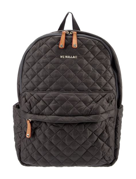 MZ Wallace Nylon Leather Trim Backpack - Grey Backpacks, Handbags ...