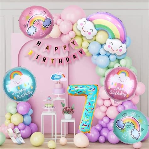 Pop The Party Allimunium, Cardstock 59Pcs Pastel Rainbow Balloon Arch ...