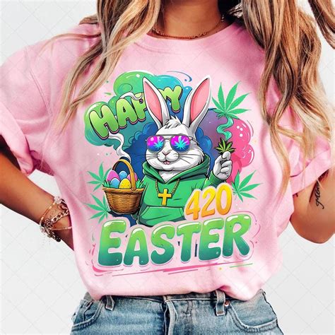 Bunny Happy 420 Easter Funny Smoking Easter Men Women Shirt