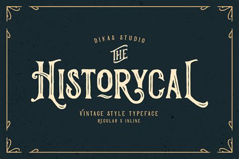 Historycal - vintage font. Clean & Inline font with vintage character ...