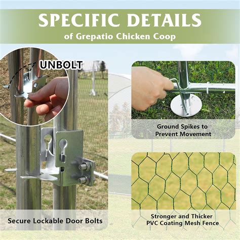 Grepatio Large Metal Chicken Coop Walk-in Poultry India | Ubuy