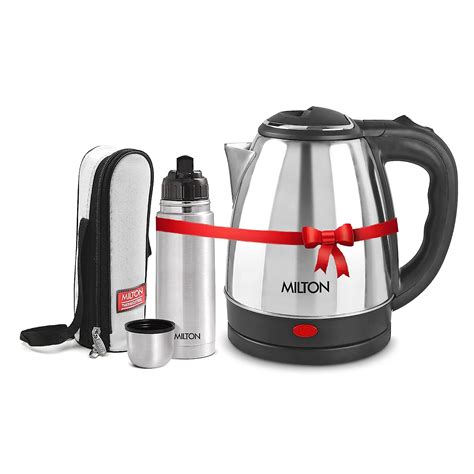 Milton Euroline Combo Set Go Electro Stainless Steel Electric Kettle, 1 ...
