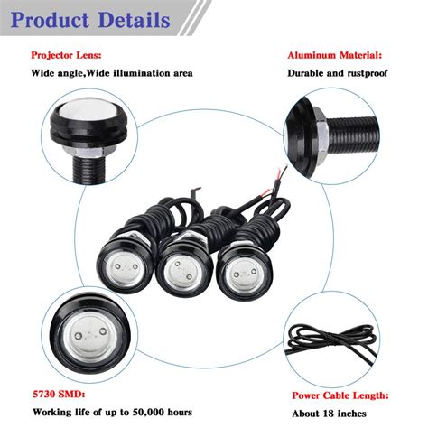 EXDRLFL 18mm Eagle Eye Red DRL LED Light (9W, 2 Pcs)