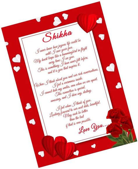 Midas Craft I Love You Shikha Love Letter Quotes 27 Greeting Card Price ...