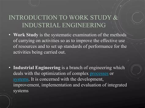 Introduction To Work Study Pdf