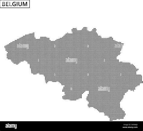 A detailed map of Belgium showcases the country's shape using a unique dotted pattern ...