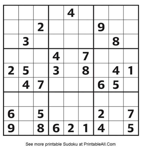 Easy Sudoku Printable 的图像结果