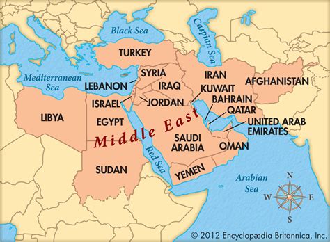 Map Of Countries In Middle East