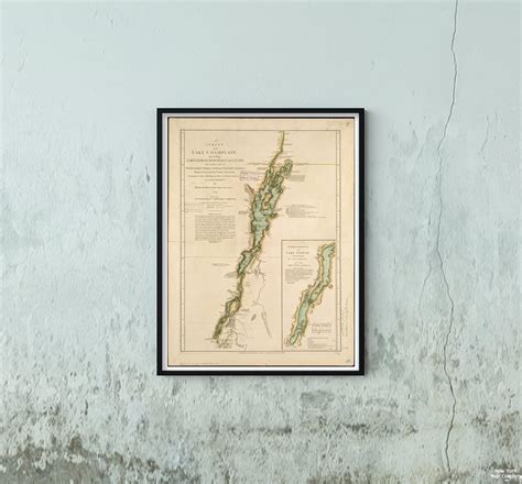 1776 Map Champlain, Lake|New York|George, Lake|A Survey of Lake ...