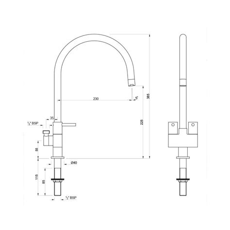 Jaquar Table Mounted Regular Kitchen Sink Tap Florentine FLR-5355N with ...