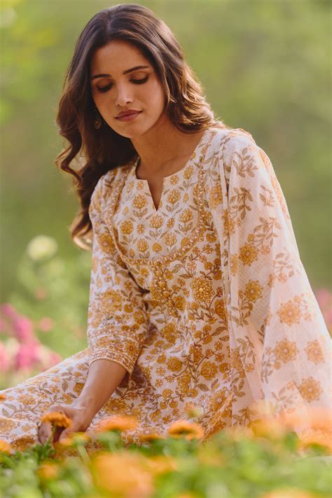 Shop Gulbahar Tira Sanganeri Printed Kurta | Farida Gupta – Farida ...