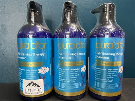 Lot of 3 Purador Anti-Hair Thinning Shampoos - 16 fl oz. each
