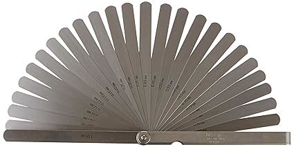Mitutoyo 184-303s thickness gage/feeler gage, 0.05mm to 1mm, 28 leaves ...