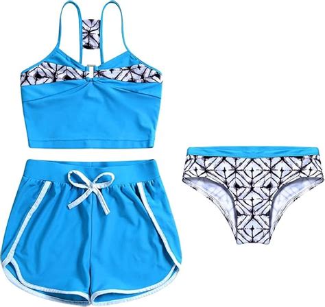 Costume Stampa Floreale Happy Cherry Bikini 3 Pezzi Bambina - Top Con Gonna, Stampa Floreale, Per Nuoto E Spiaggia Costume Bambina 3 Pezzi - 9