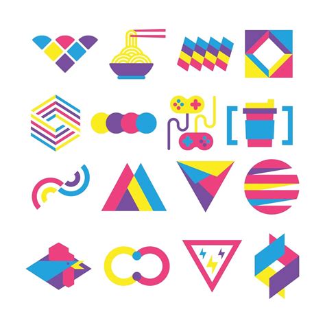 简洁几何拼接图案logo徽标设计元素 - 模板 - Canva可画
