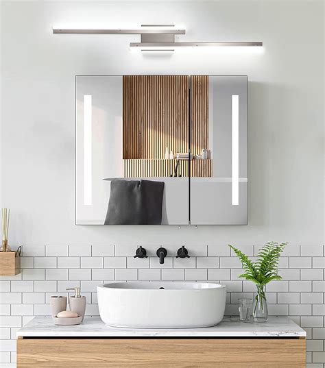 Snapklik.com : 36in Brushed Nickel Vanity Light, Modern LED Bathroom ...