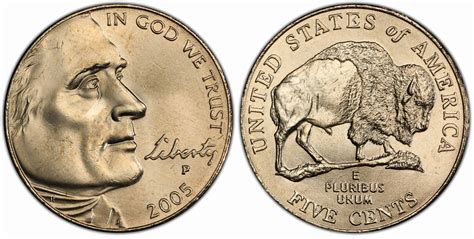 2005 Buffalo Nickel Error List & Value