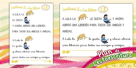 Plan de lectoescritura: La letra L - Lectura 2