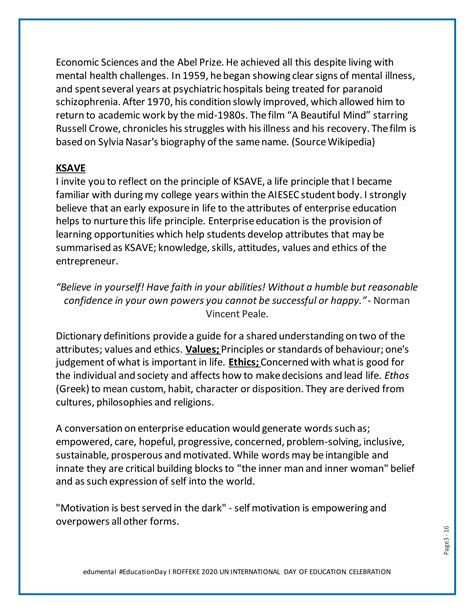 ROFFEKE UN world education day 2020 - Report by Wangari Kabiru | DOC