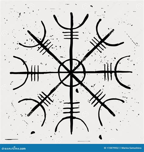 Aegishjalmur. Helmet Of Terror. Viking Protection Symbol Vector ...