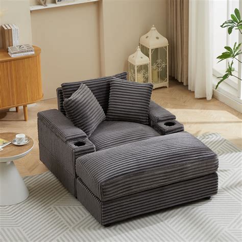 Amazon.com: Eafurn Oversized Chaise Lounge Sofa Chair with Movable ...