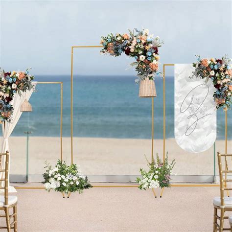 Set Of 3 Wedding Arch Backdrop Stand Square Backdrop Arch Frame Set ...