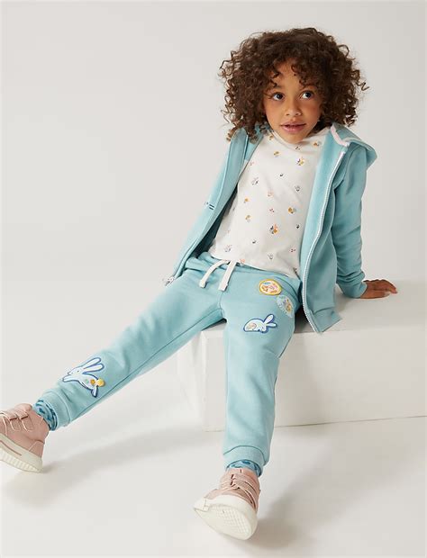 Buy Cotton Rich Bunny Joggers at Marks & Spencer