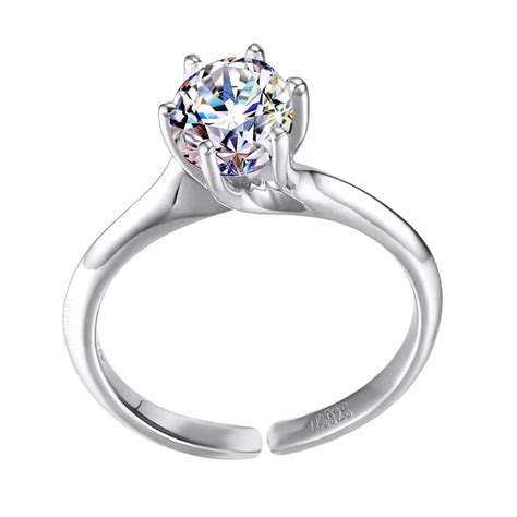 Solitaire Adjustable Ring 'Sparkling Martini' for women in 92.5 Silver ...