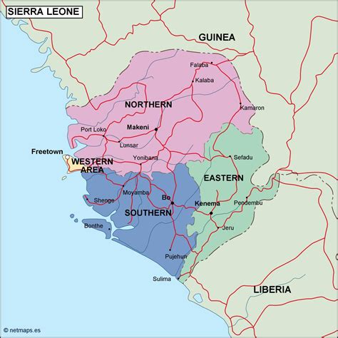 sierra leone political map. Vector Eps maps. Eps Illustrator Map | Our ...