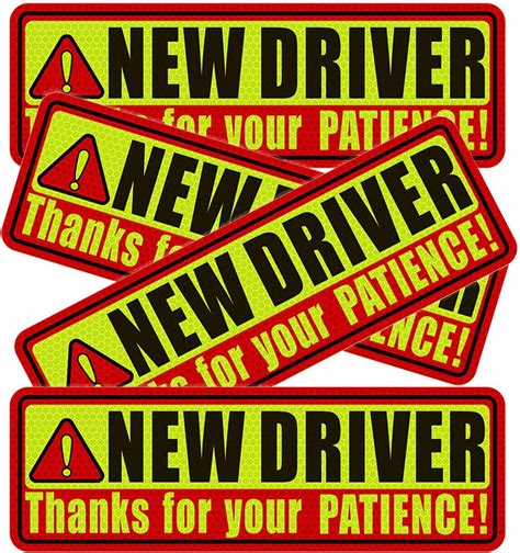 Amazon.com: 4 PCS Student New Driver Sticker Sign for Car (NOT Magnet ...