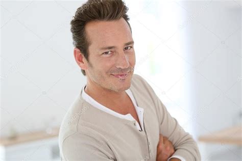 40 year old man selfie | Handsome 40-year-old man — Stock Photo ...