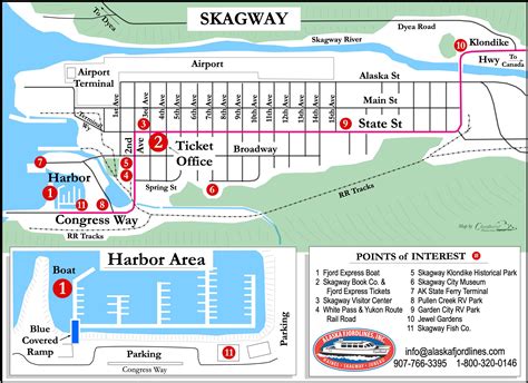 Skagway Tourist Map Alaska Cruises: Map Of Alaska And Western Canada