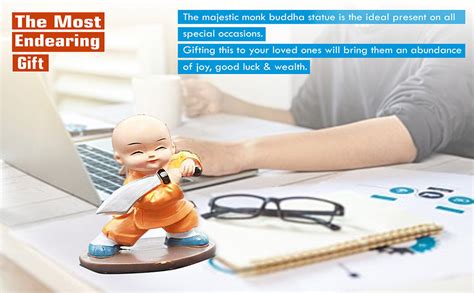 Buy NYRWANA Polyresin Monk Sculpture (Multicolour, Standard) 4 Piece ...