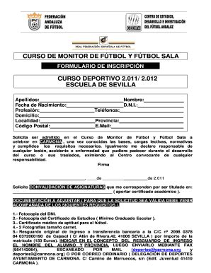 Fillable Online carmona INSCRIPCIN CURSO DE MONITOR DE FTBOL Y FTBOL ...