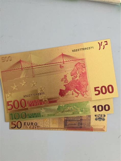 30pcs 50 100 500 Euro Banknote 24k Bill Gold Foil Banknotes European ...