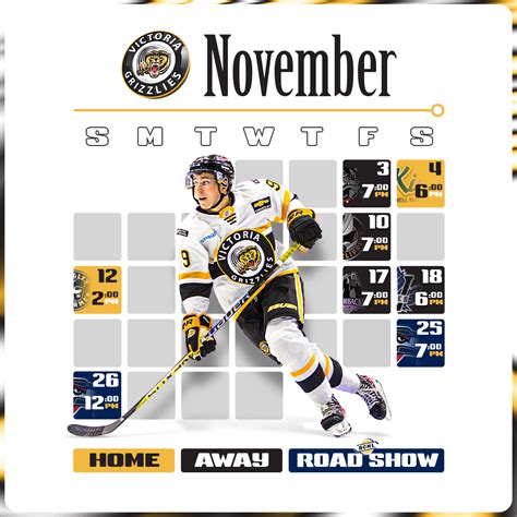 November Calendar Wallpapers! | Victoria Grizzlies