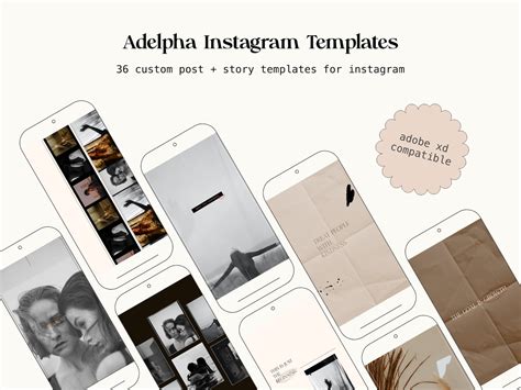 Adelpha Instagram Templates - Adobe XD Social Media Templates / Beige ...