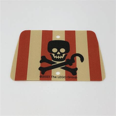 103913 LEGO Cloth Sail PIRATE Skull Crossbones Hook Rectangle 2 Holes ...