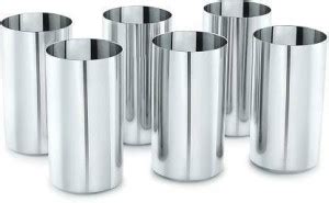 BHAI CHARA Stainless Steel Amrapali Slim Glass-300ml Glass Set Water ...