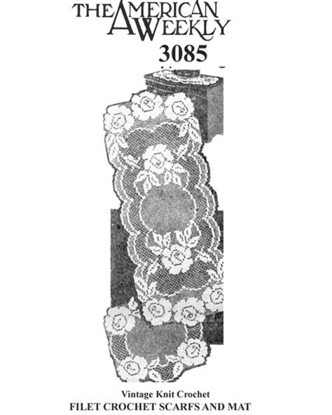 Image result for Rose Filet Crochet Table Runner Pattern