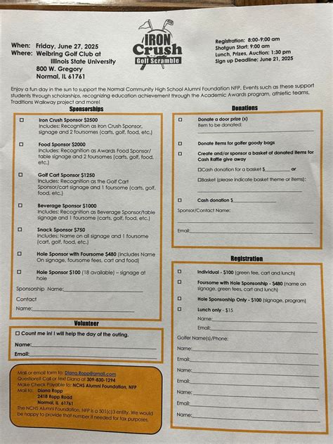 2025 IRON CRUSH GOLF SCRAMBLE SPONSORED BY THE NORMAL COMMUNITY HIGH ...