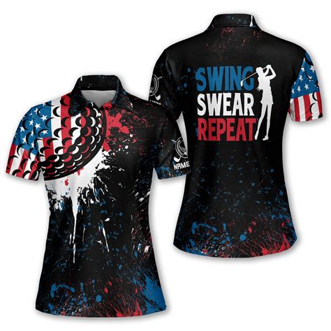 Lasfour Personalized Womens Golf Shirts Short Sleeve, 3D Funny Golf ...